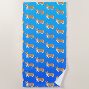 Cute Welsh Corgi Strandlaken