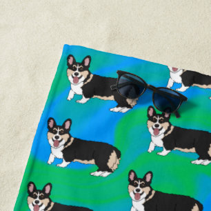 Cute Welsh Corgi Strandlaken