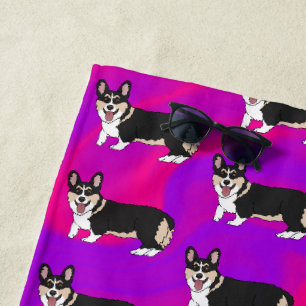 Cute Welsh Corgi Strandlaken
