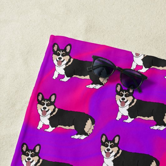 Cute Welsh Corgi Strandlaken (In situ)