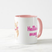 Cute Welsh corgis draagt roze bandanas mok (Voorkant rechts)