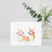 Cute Welsh corgis met roze bandanas briefkaart (Staand voorkant)