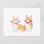 Cute Welsh corgis met roze bandanas briefkaart (Voorkant)