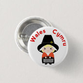 Cute Welsh Costume Pin Button Badge (Voorkant /achterkant)
