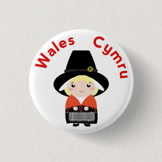 Cute Welsh Costume Pin Button Badge