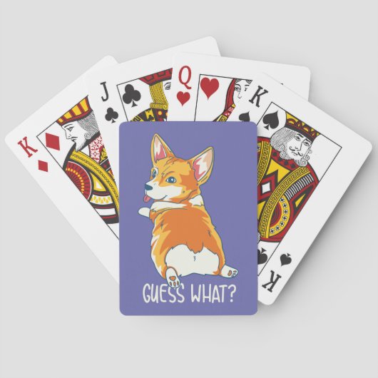 Cute Welsh Pembroke Corgi Butt Pokerkaarten (Achterkant)