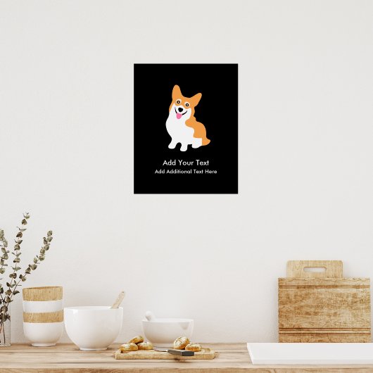 Cute Welsh Pembroke Corgi Puppy Poster (Keuken)
