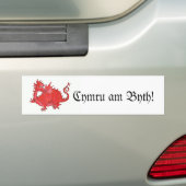 Cute Welsh Red Dragon Bumpersticker (Op auto)