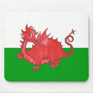 Cute Welsh Red Dragon Mousepad Muismat