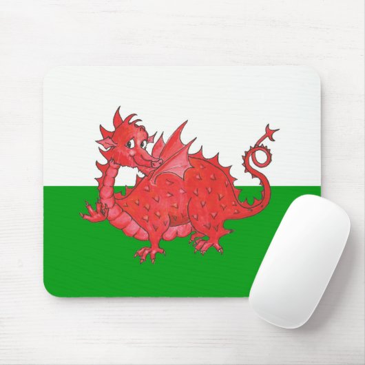 Cute Welsh Red Dragon Mousepad Muismat (Met muis)