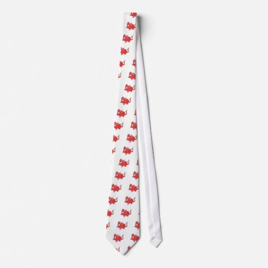 Cute Welsh Red Dragon Necktie Stropdas (Voorkant)