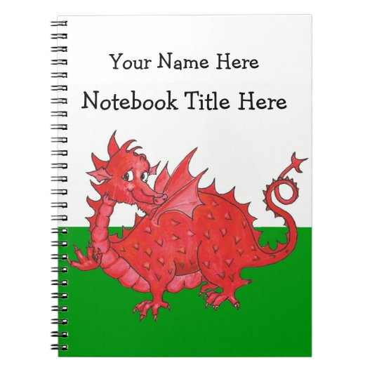  Cute Welsh Red Dragon Notitieboek (Voorkant)