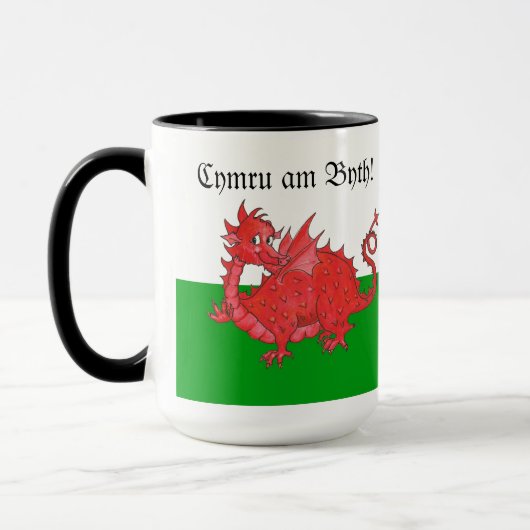  Cute Welsh Red Dragon Ringer Mok (Links)