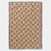 Cute Welsh Red Dragons on Green Check Gingham Deken (Voorkant Verticaal)