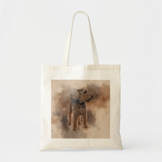 Cute Welsh Terrier Foto op Mottled Background Tote Bag (Voorkant)