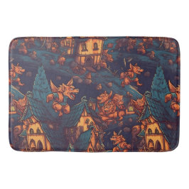 Cute Werewolves die rond een dorp lopen Badmat
