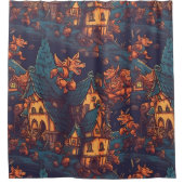 Cute Werewolves die rond een dorp lopen Douchegordijn (Voorkant)