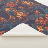 Cute Werewolves die rond een dorp lopen Sherpa Deken (3/4)