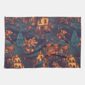 Cute Werewolves die rond een dorp lopen Theedoek (Horizontaal)