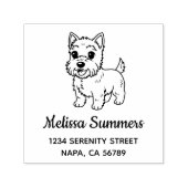Cute West Highland Terrier Dog Address Zelfinktende Stempel (Design)