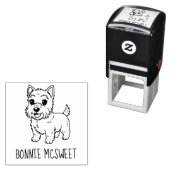 Cute West Highland Terrier Dog Custom Name Zelfinktende Stempel (In situ)