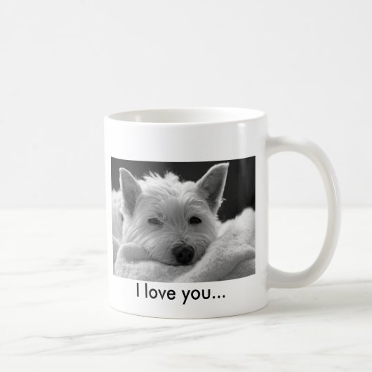 Cute West Highland Terrier Dog Mok - Ik hou van je (Rechts)