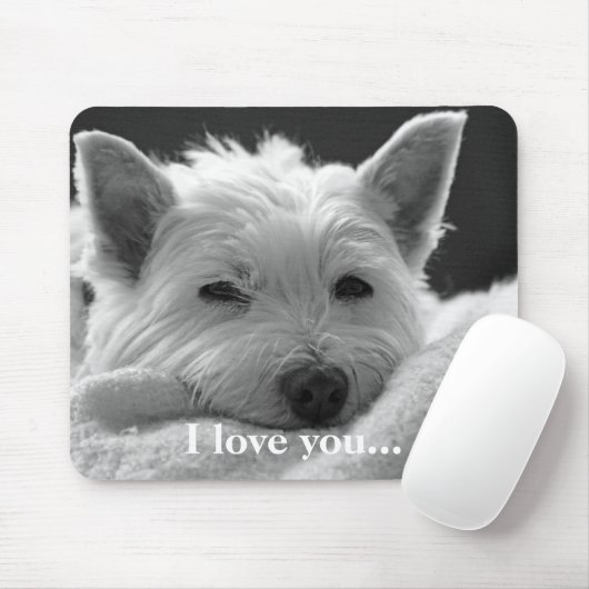 Cute West Highland Terrier Dog Mousemat / Mousepad Muismat (Met muis)