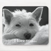 Cute West Highland Terrier Dog Mousemat / Mousepad Muismat (Voorkant)