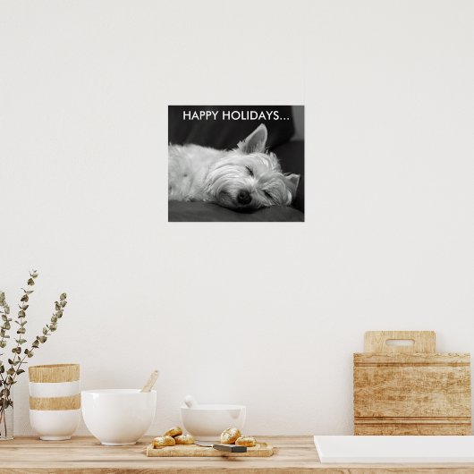 Cute West Highland Terrier Dog Poster (Keuken)