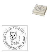Cute West Highland Terrier Dog Round Address Rubberstempel (Gestempeld)