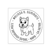 Cute West Highland Terrier Dog Round Address Rubberstempel (Afrduk)