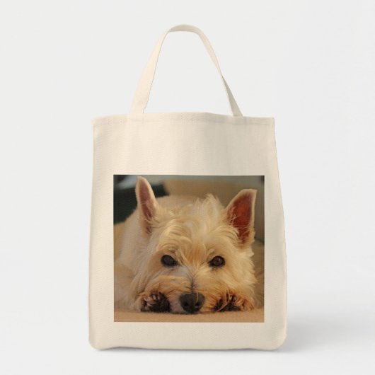 Cute West Highland Terrier Dog Shopping Bag Tote Bag (Voorkant)