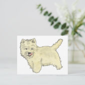 Cute West Highland Terrier Funny Dog Art Design Briefkaart (Staand voorkant)