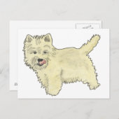 Cute West Highland Terrier Funny Dog Art Design Briefkaart (Voorkant / Achterkant)