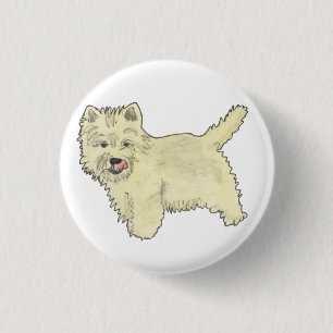 Cute West Highland Terrier Funny Dog Art Design Ronde Button 3,2 Cm