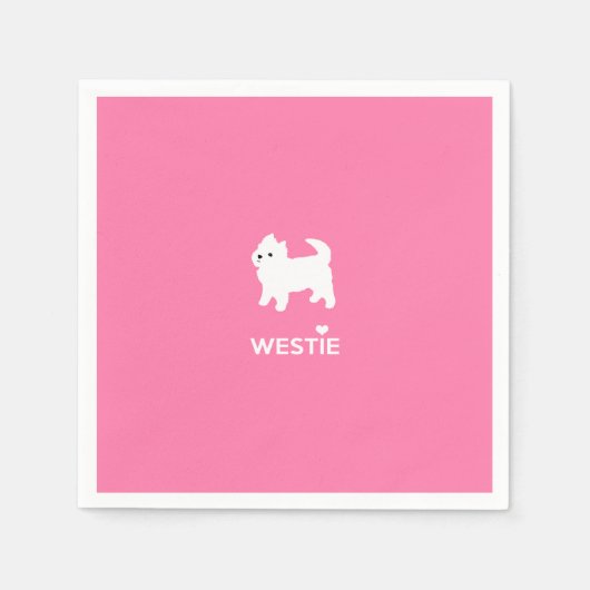Cute West Highland Terrier - I Love Westies Servet (Voorkant)
