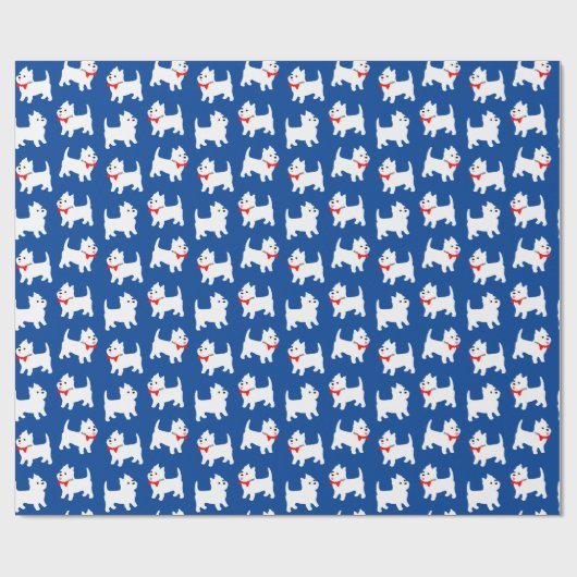 Cute West Highland Terrier Westie Pattern Cadeaupapier (Vlak)