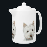 Cute West Highland White — doodshandel Theepot<br><div class="desc">mooi cadeau voor Westie-liefhebbers</div>