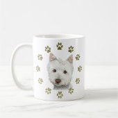 Cute West Highland White Terrier Dog and Paws Koffiemok (Links)