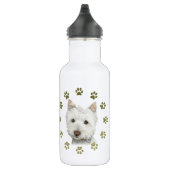 Cute West Highland White Terrier Dog and Paws Waterfles (Rechts)