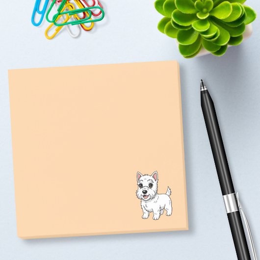 Cute West Highland White Terrier Dog Beige Post-it® Notes
