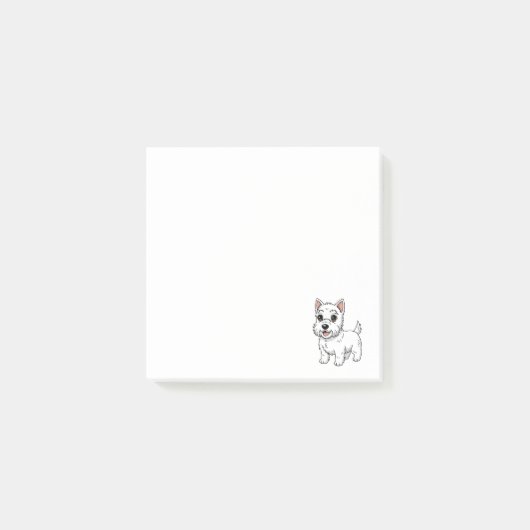 Cute West Highland White Terrier Dog Post-it® Notes (Voorkant)