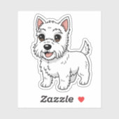 Cute West Highland White Terrier Dog Sticker (Vel)