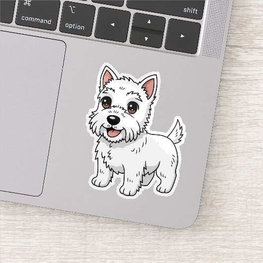Cute West Highland White Terrier Dog Sticker (Detail)