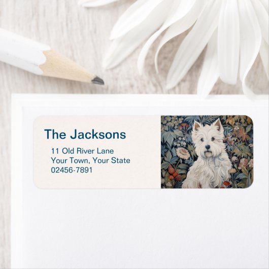 Cute West Highland White Terrier Etiket (Insitu)