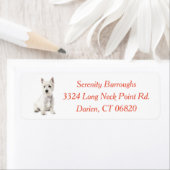 Cute West Highland White Terrier Puppy Dog Ma Etiket (Insitu)