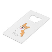 Cute West Pembroke Corgi Pup Creditkaart Flessenopener (Achterkant Gekanteld)
