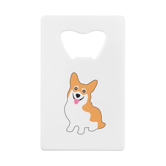 Cute West Pembroke Corgi Pup Creditkaart Flessenopener (Achterkant)