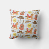 Cute Western Cowboy Pattern Nursery Room Decor Kussen (Achterkant)