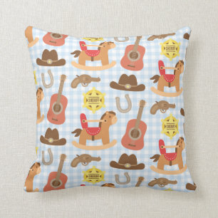 Cute Western Cowboy Pattern Nursery Room Decor Kussen